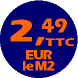 2,49 EUR le M2