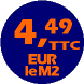 4,49 EUR le M2